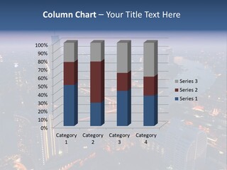 An Aerial View Of A City At Night PowerPoint Template