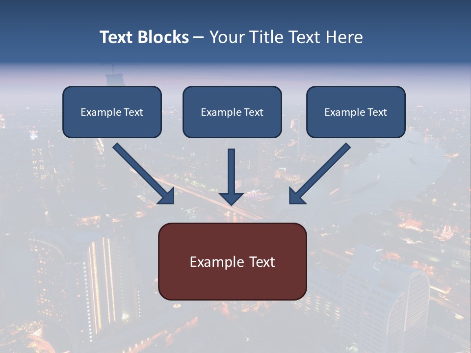 An Aerial View Of A City At Night PowerPoint Template