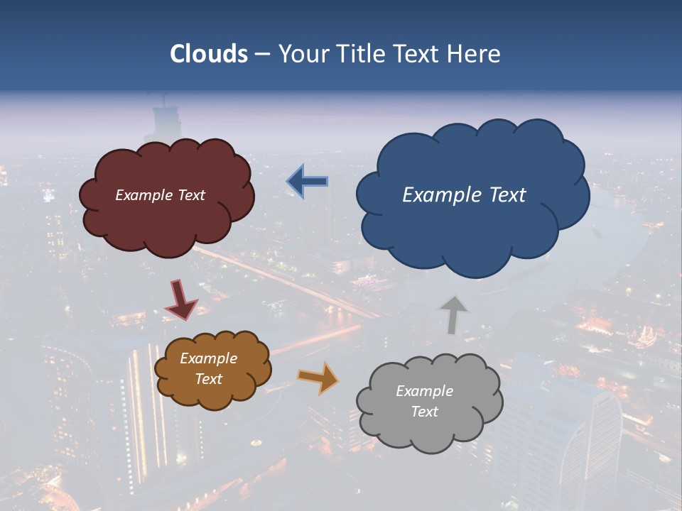 An Aerial View Of A City At Night PowerPoint Template