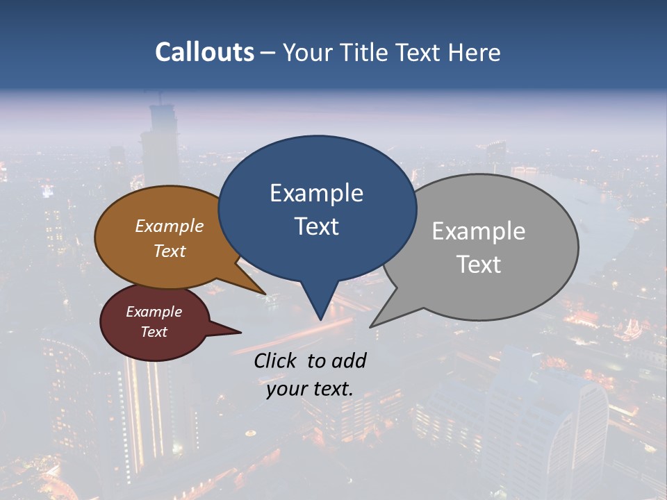 An Aerial View Of A City At Night PowerPoint Template