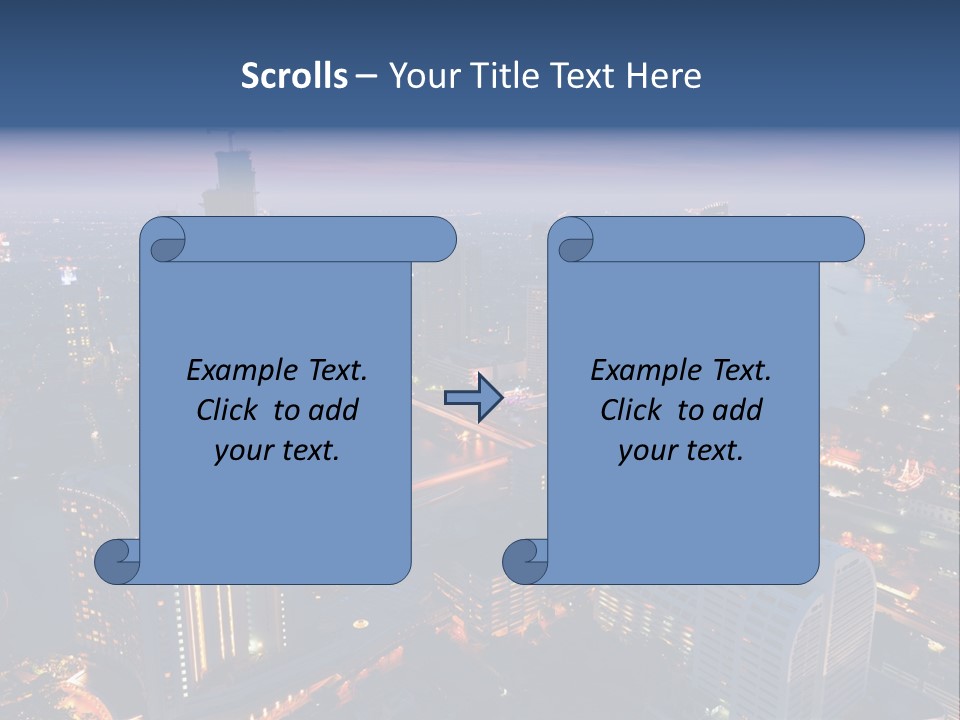 An Aerial View Of A City At Night PowerPoint Template