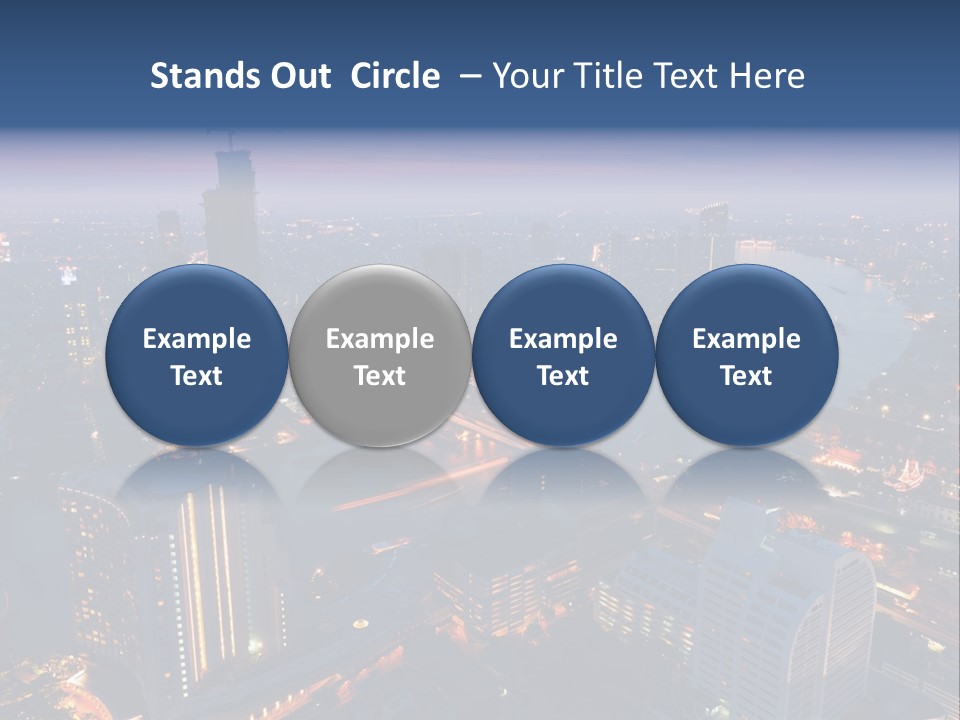 An Aerial View Of A City At Night PowerPoint Template