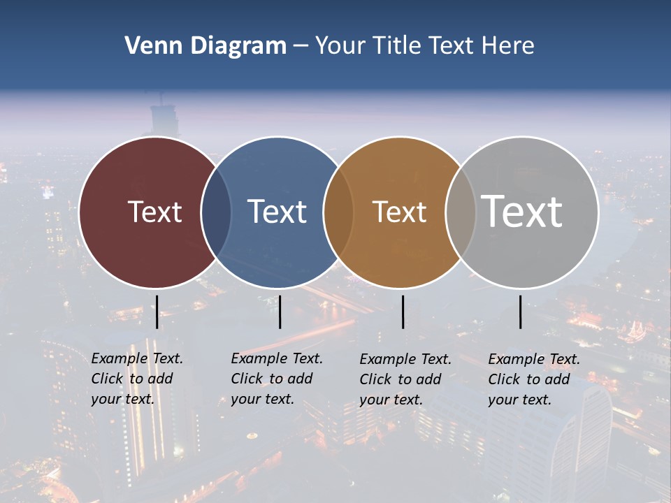 An Aerial View Of A City At Night PowerPoint Template