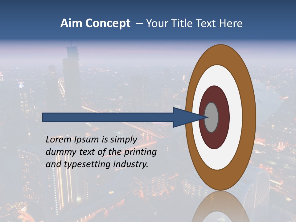 An Aerial View Of A City At Night PowerPoint Template