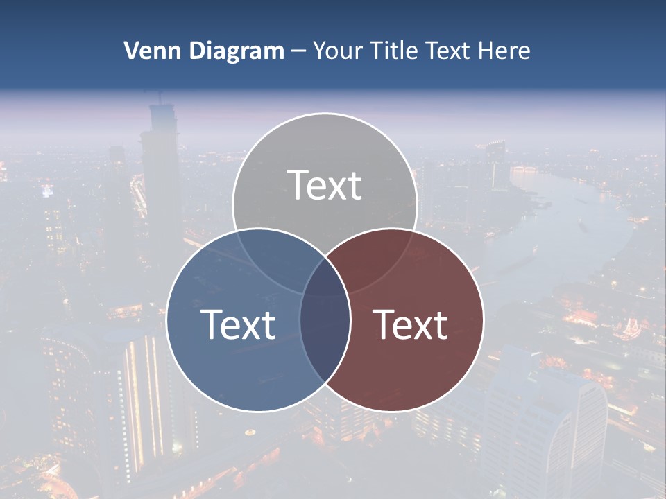 An Aerial View Of A City At Night PowerPoint Template
