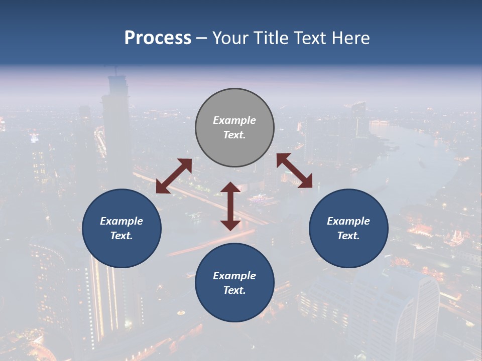 An Aerial View Of A City At Night PowerPoint Template