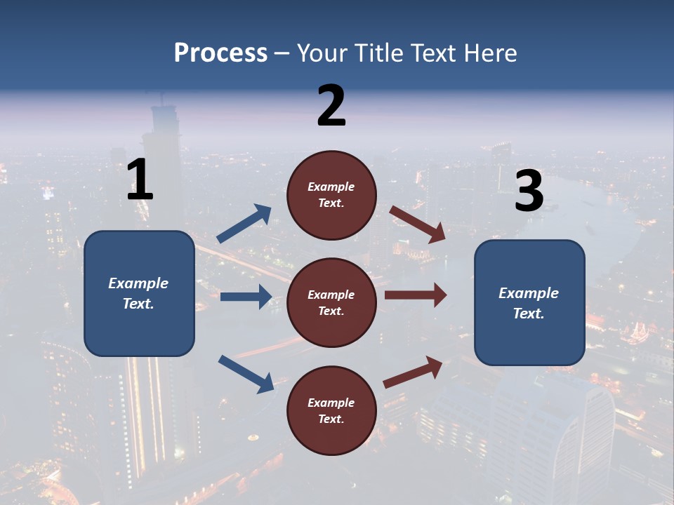 An Aerial View Of A City At Night PowerPoint Template