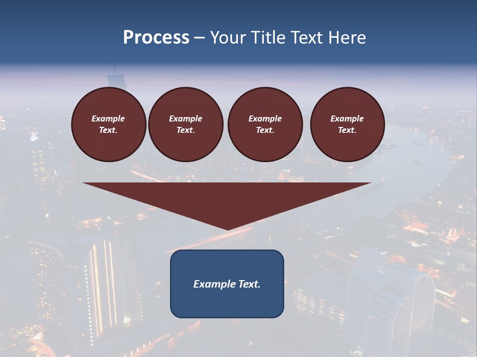 An Aerial View Of A City At Night PowerPoint Template