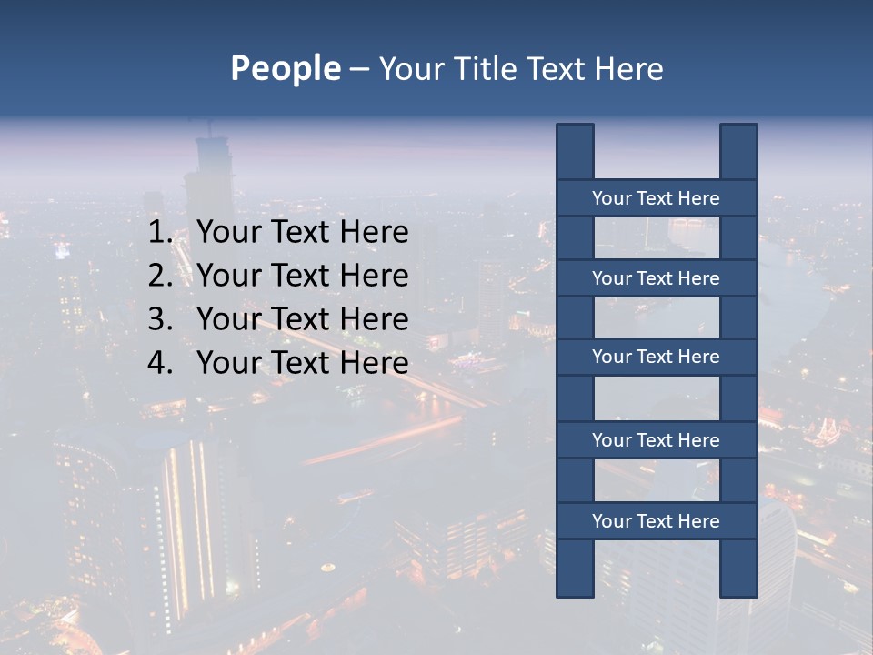 An Aerial View Of A City At Night PowerPoint Template