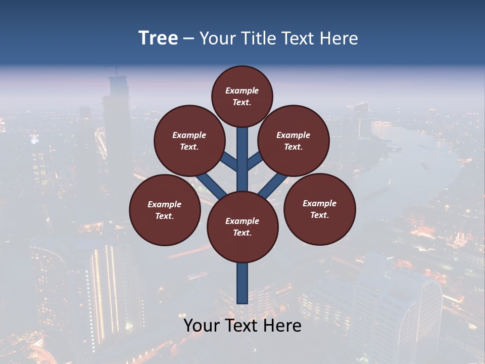 An Aerial View Of A City At Night PowerPoint Template