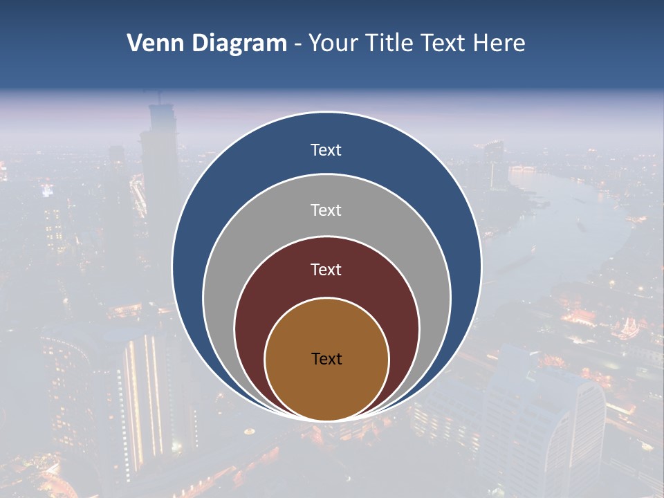 An Aerial View Of A City At Night PowerPoint Template