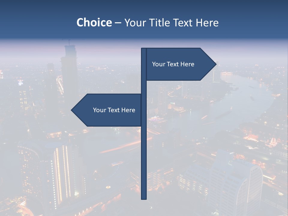 An Aerial View Of A City At Night PowerPoint Template