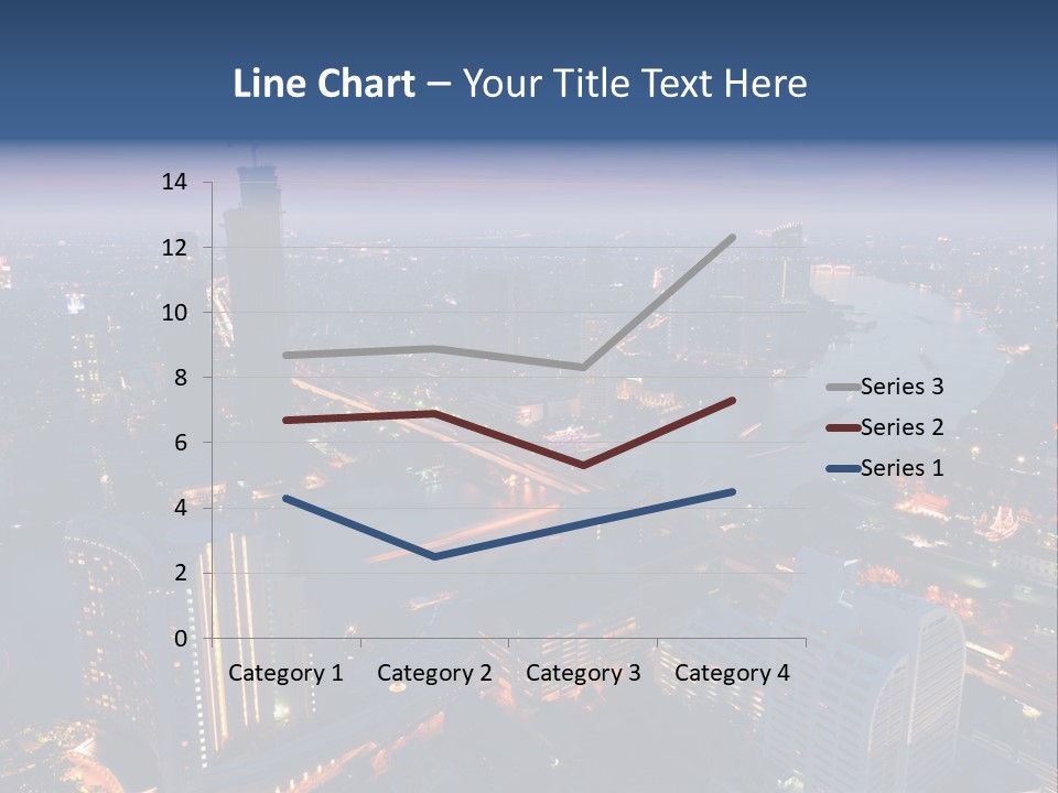 An Aerial View Of A City At Night PowerPoint Template