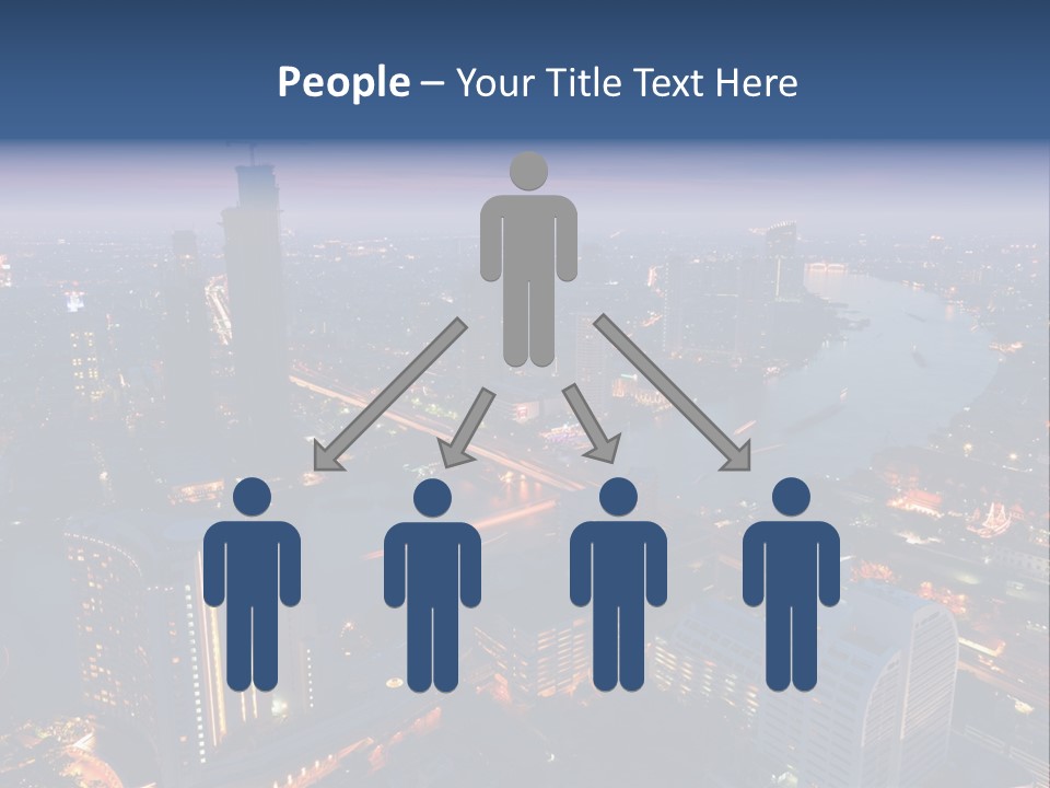 An Aerial View Of A City At Night PowerPoint Template