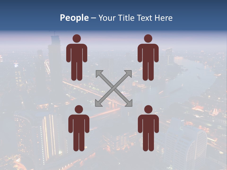 An Aerial View Of A City At Night PowerPoint Template