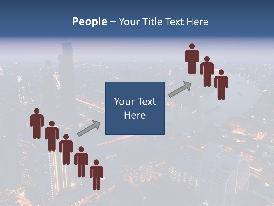 An Aerial View Of A City At Night PowerPoint Template