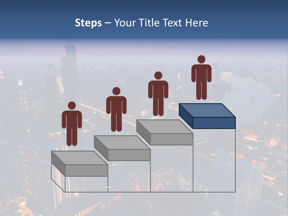 An Aerial View Of A City At Night PowerPoint Template