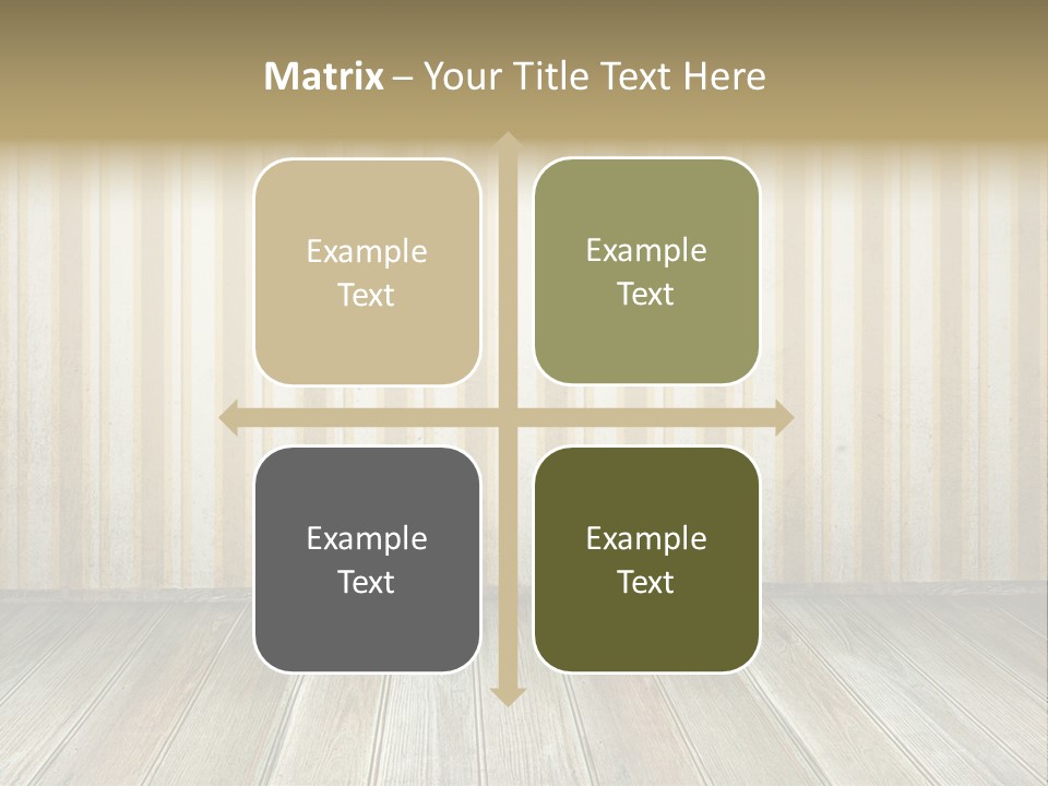 A Room With A Wooden Floor And A Striped Wall PowerPoint Template