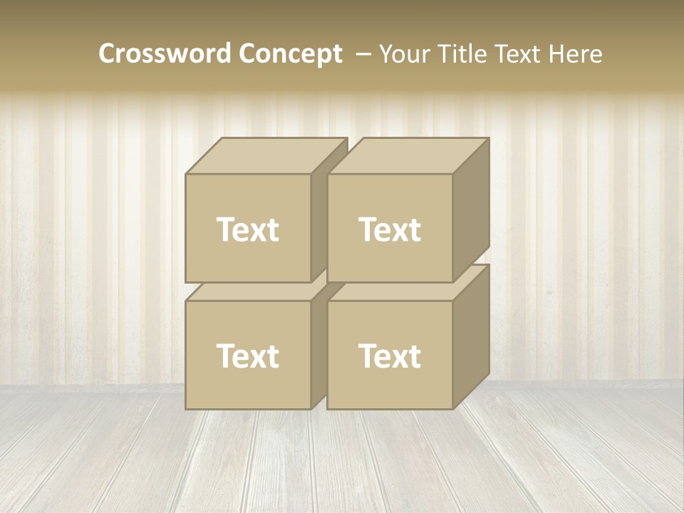 A Room With A Wooden Floor And A Striped Wall PowerPoint Template