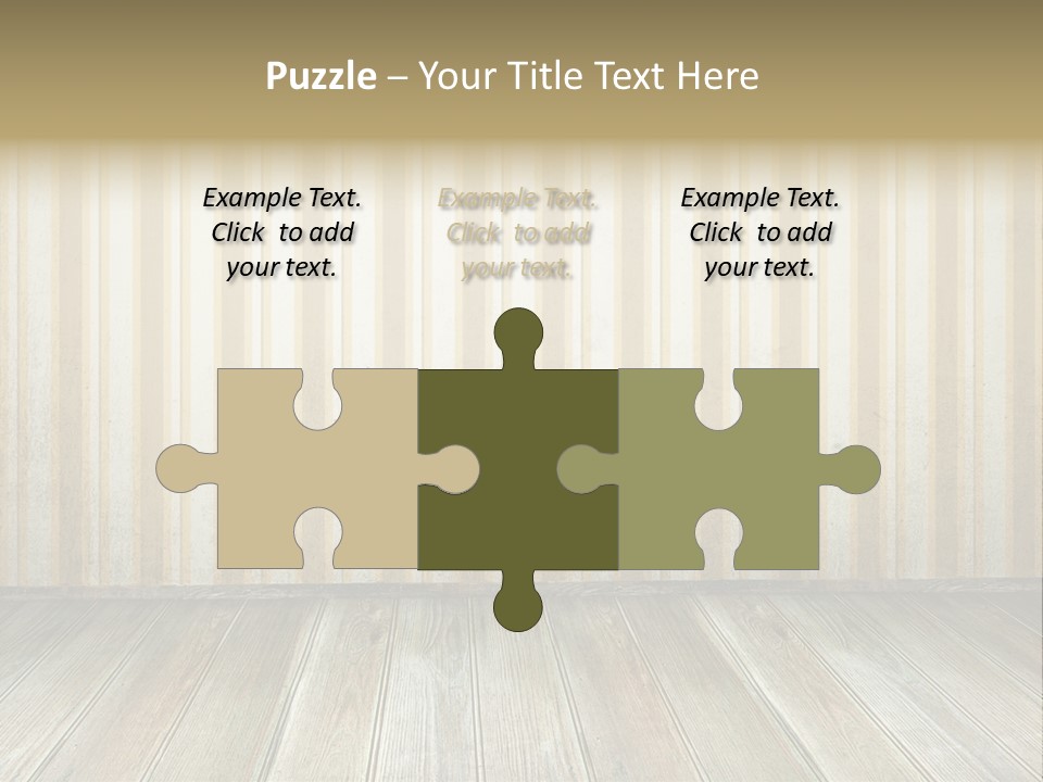 A Room With A Wooden Floor And A Striped Wall PowerPoint Template