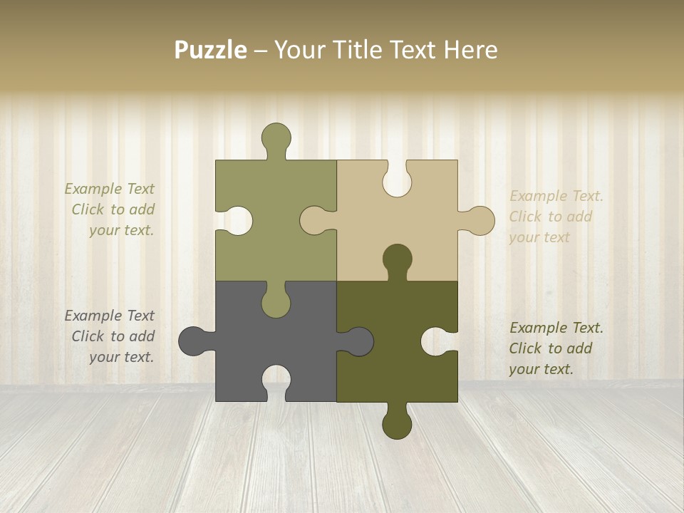 A Room With A Wooden Floor And A Striped Wall PowerPoint Template