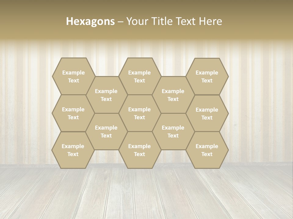 A Room With A Wooden Floor And A Striped Wall PowerPoint Template