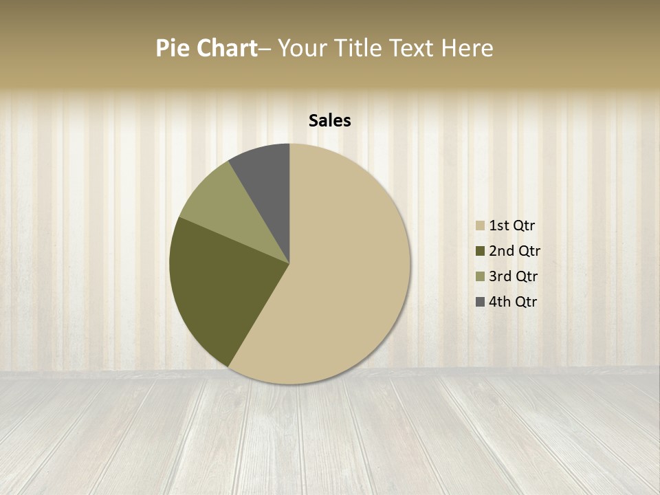 A Room With A Wooden Floor And A Striped Wall PowerPoint Template