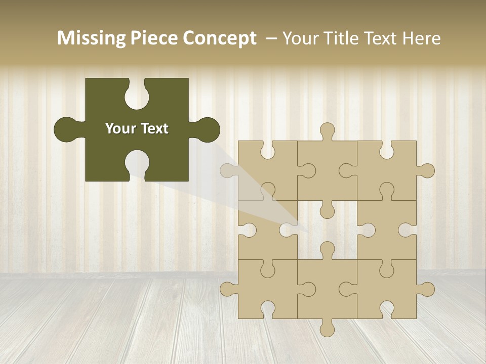 A Room With A Wooden Floor And A Striped Wall PowerPoint Template