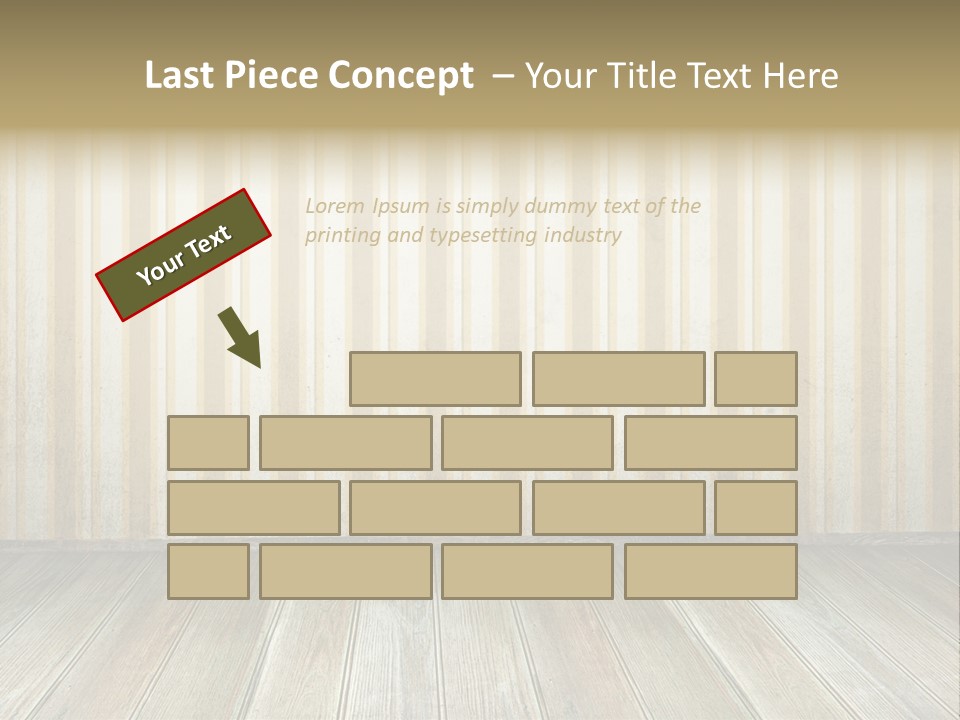 A Room With A Wooden Floor And A Striped Wall PowerPoint Template