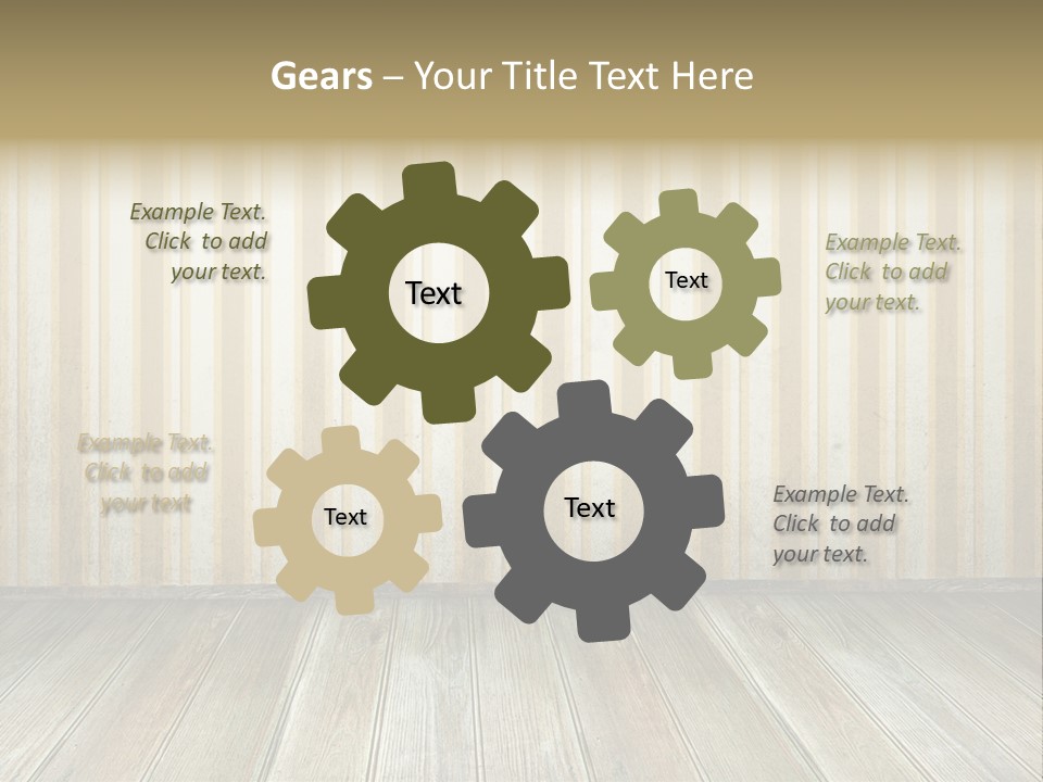 A Room With A Wooden Floor And A Striped Wall PowerPoint Template