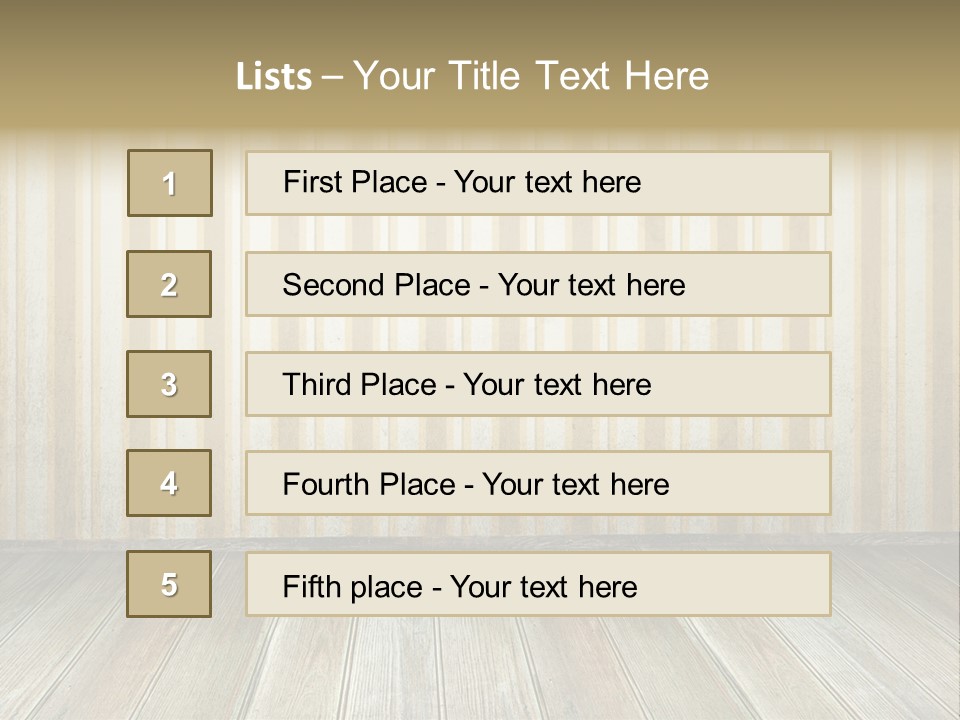 A Room With A Wooden Floor And A Striped Wall PowerPoint Template
