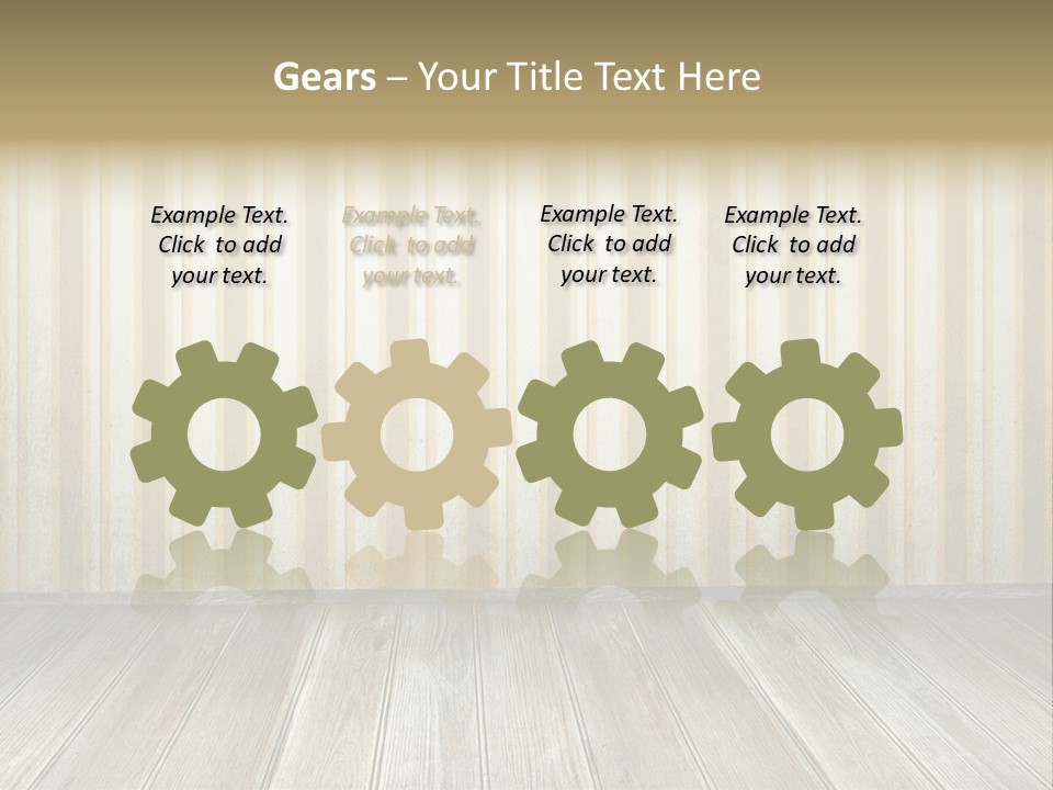 A Room With A Wooden Floor And A Striped Wall PowerPoint Template