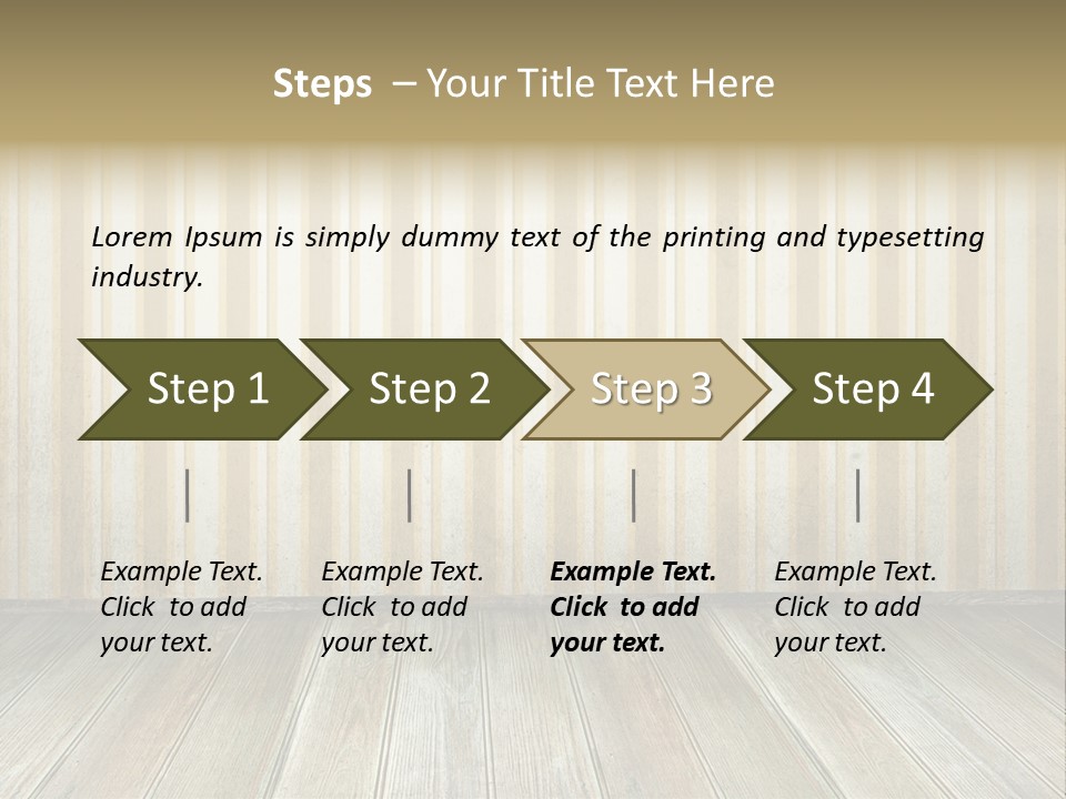 A Room With A Wooden Floor And A Striped Wall PowerPoint Template