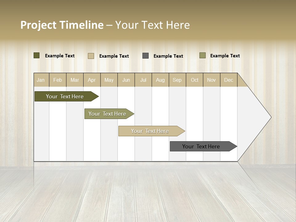 A Room With A Wooden Floor And A Striped Wall PowerPoint Template