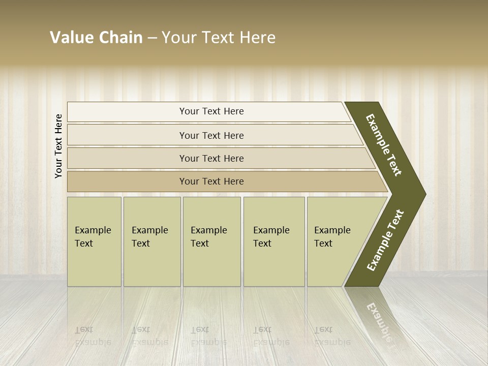 A Room With A Wooden Floor And A Striped Wall PowerPoint Template