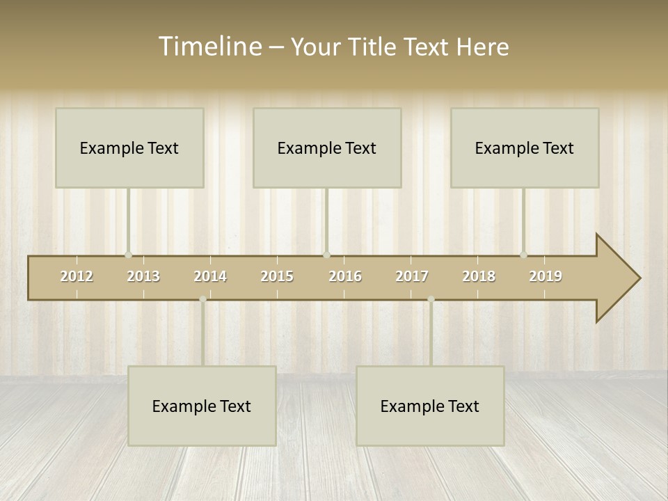 A Room With A Wooden Floor And A Striped Wall PowerPoint Template