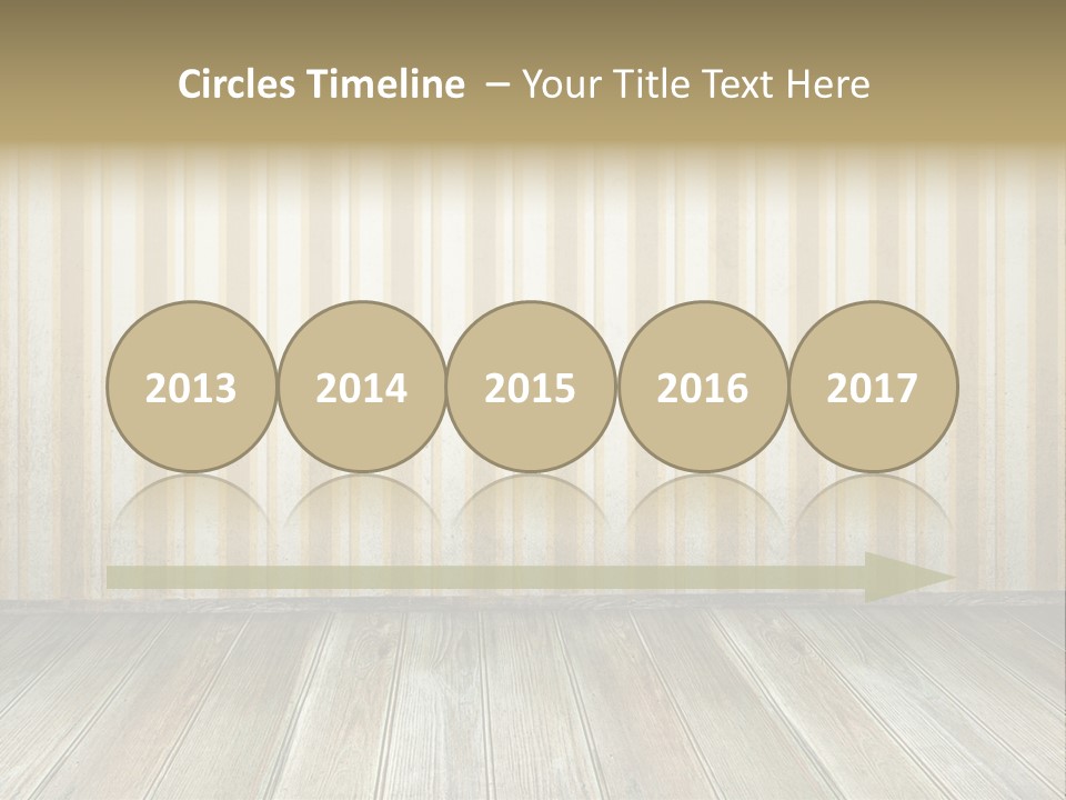 A Room With A Wooden Floor And A Striped Wall PowerPoint Template