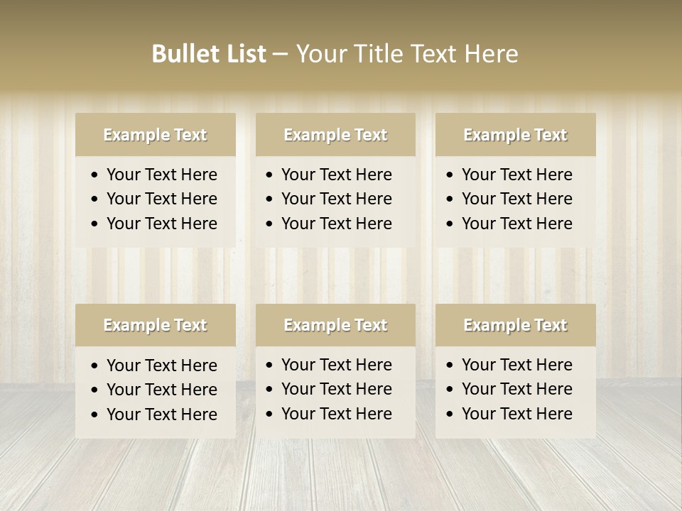 A Room With A Wooden Floor And A Striped Wall PowerPoint Template