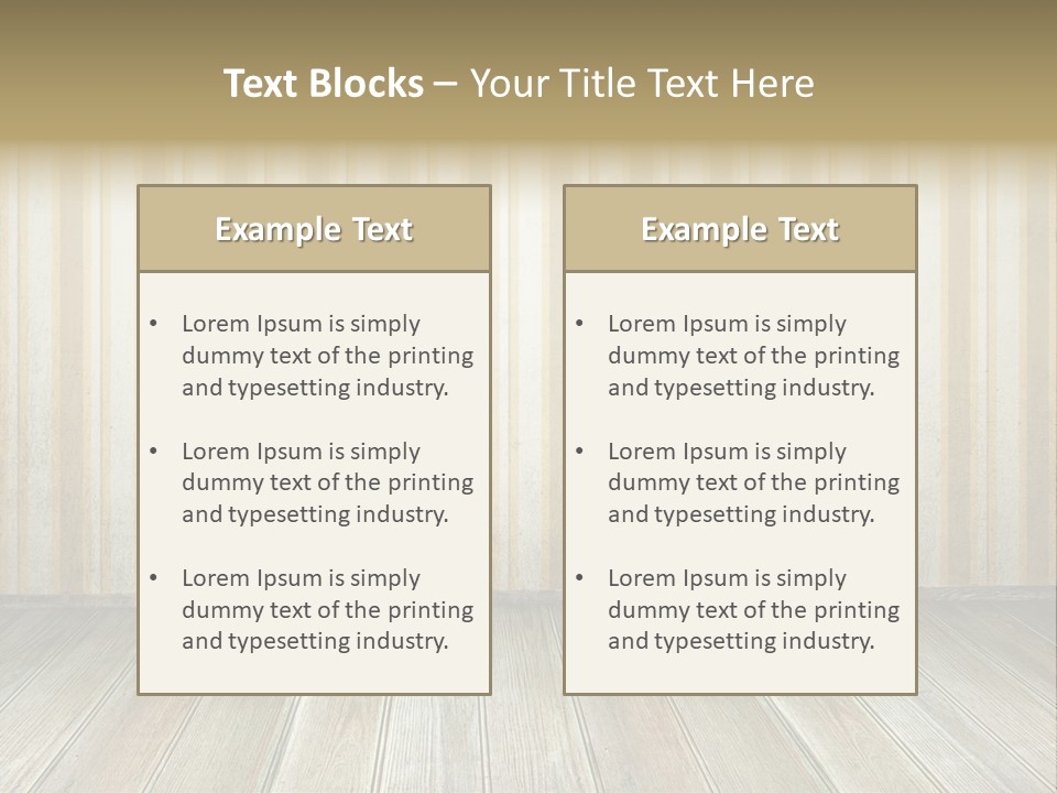 A Room With A Wooden Floor And A Striped Wall PowerPoint Template