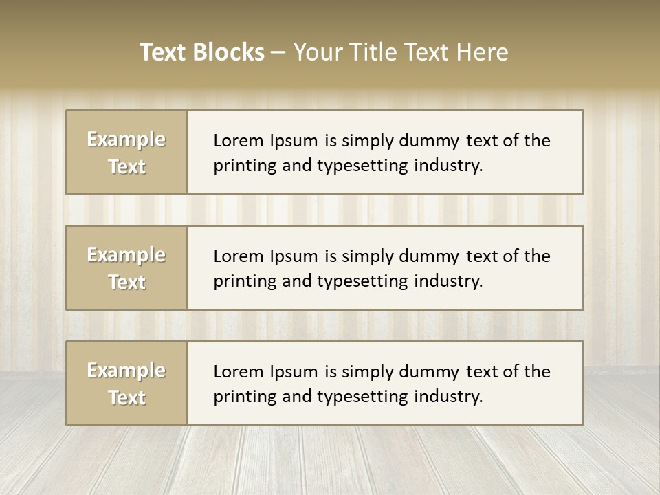 A Room With A Wooden Floor And A Striped Wall PowerPoint Template