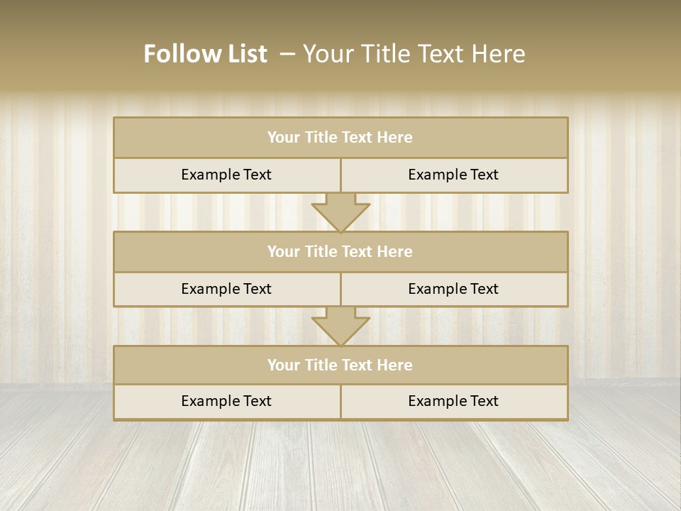 A Room With A Wooden Floor And A Striped Wall PowerPoint Template