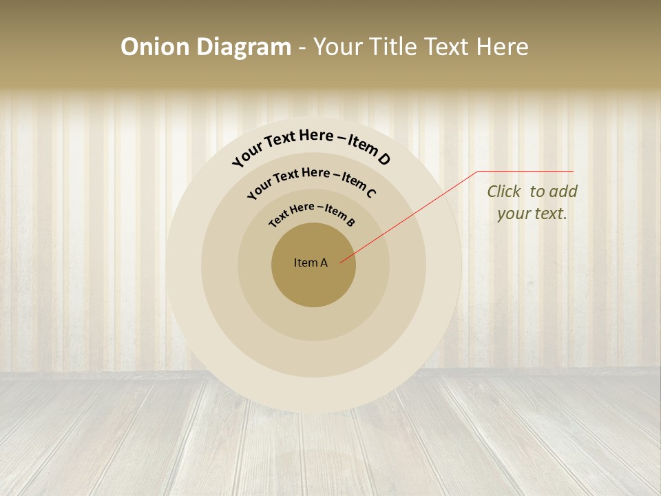 A Room With A Wooden Floor And A Striped Wall PowerPoint Template