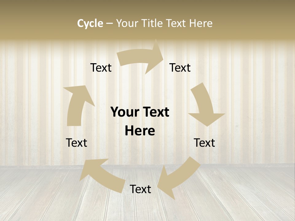 A Room With A Wooden Floor And A Striped Wall PowerPoint Template