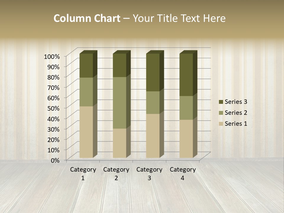 A Room With A Wooden Floor And A Striped Wall PowerPoint Template