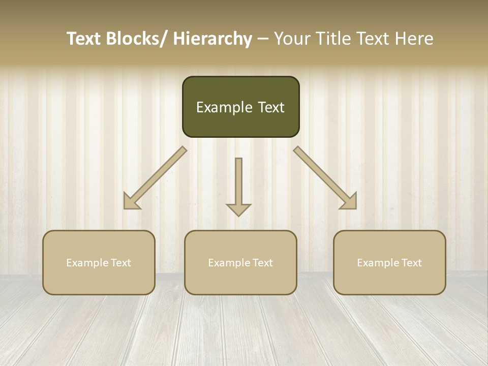 A Room With A Wooden Floor And A Striped Wall PowerPoint Template