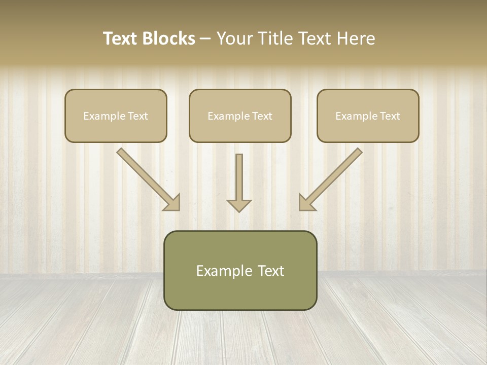 A Room With A Wooden Floor And A Striped Wall PowerPoint Template