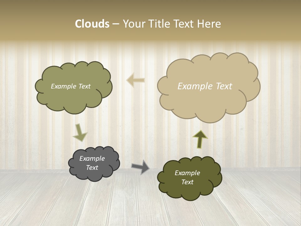 A Room With A Wooden Floor And A Striped Wall PowerPoint Template