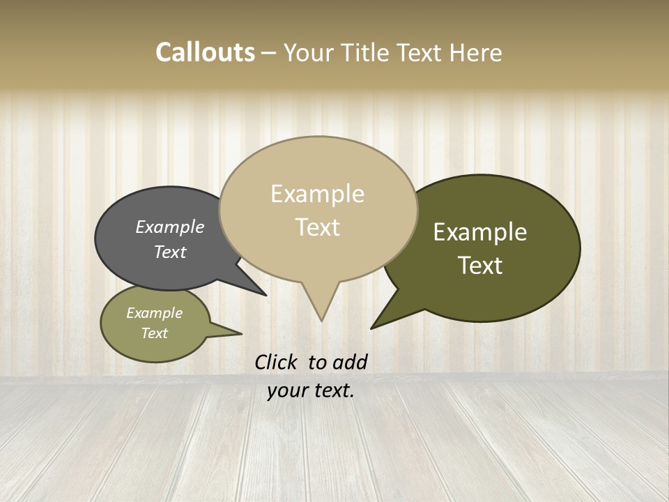 A Room With A Wooden Floor And A Striped Wall PowerPoint Template