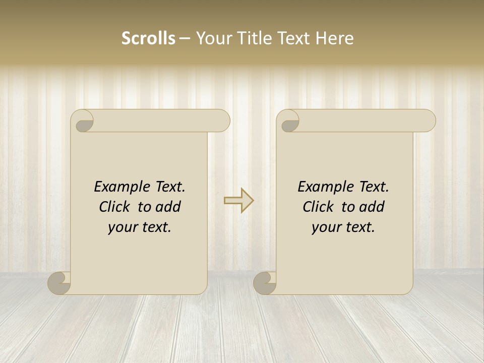 A Room With A Wooden Floor And A Striped Wall PowerPoint Template