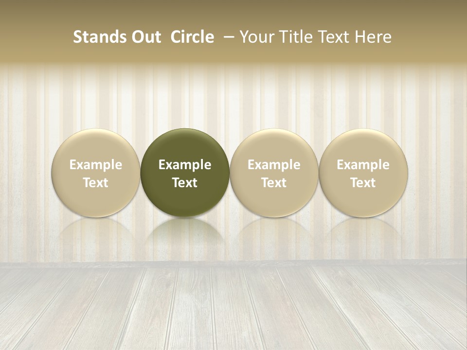 A Room With A Wooden Floor And A Striped Wall PowerPoint Template